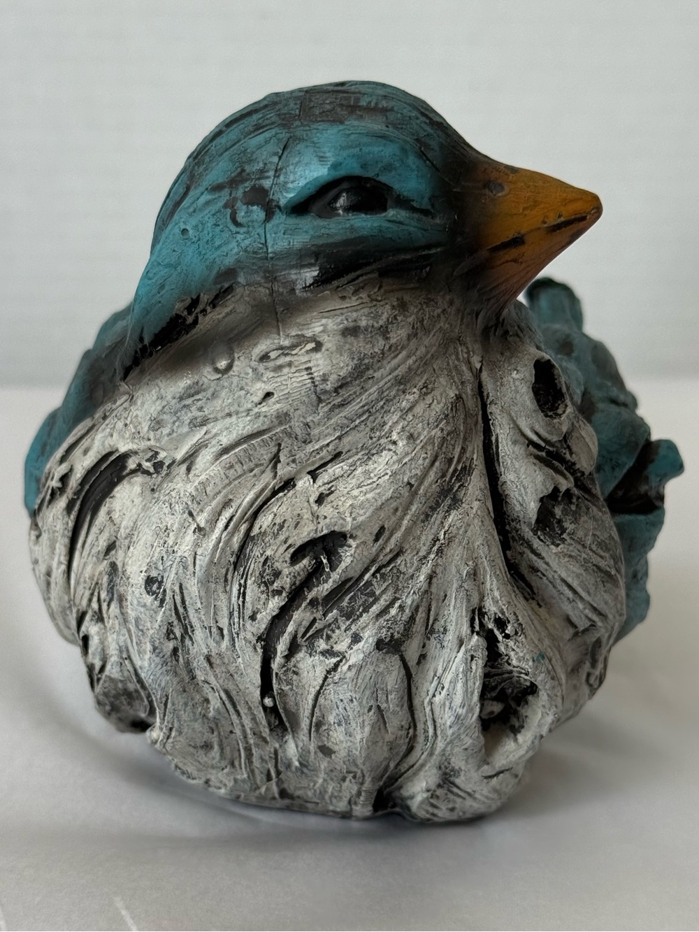 Resin Blue and Grey Bird Figurine for Indoor or Outdoor Use - Picture 3 of 7